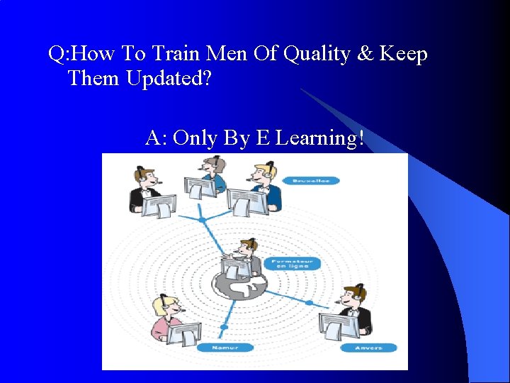 Q: How To Train Men Of Quality & Keep Them Updated? A: Only By