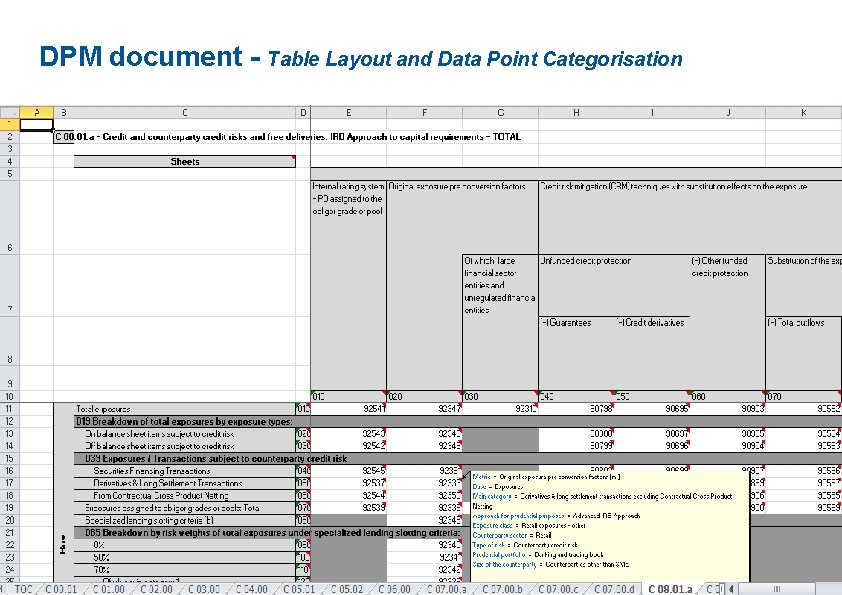 DPM document - Table Layout and Data Point Categorisation 24 DPM document - Table Layout and Data Point Categorisation 24