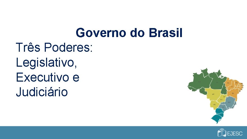 Governo do Brasil Três Poderes: Legislativo, Executivo e Judiciário 