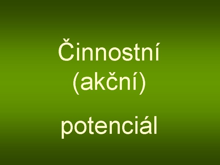 Činnostní (akční) potenciál 