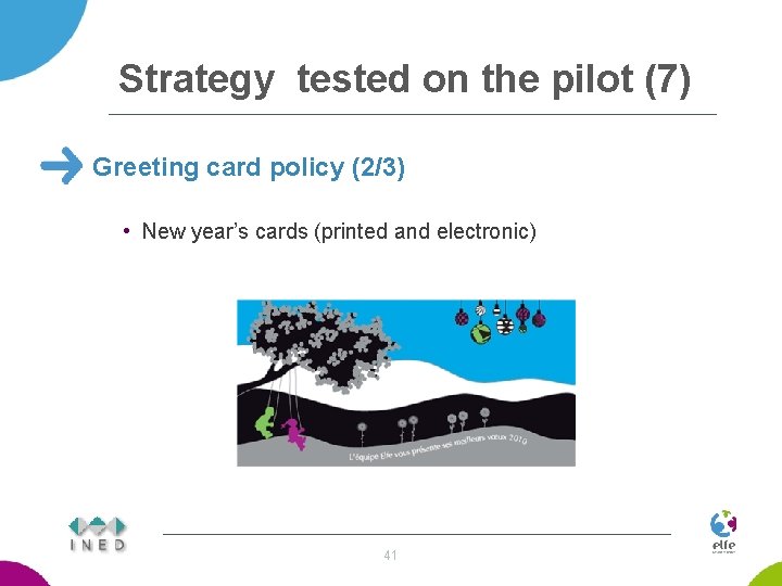 Strategy tested on the pilot (7) Greeting card policy (2/3) • New year’s cards