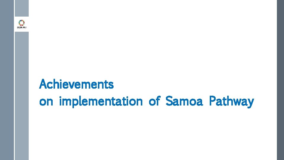 Achievements on implementation of Samoa Pathway 