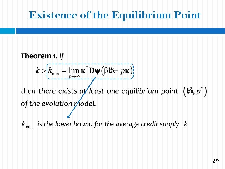 Existence of the Equilibrium Point 29 