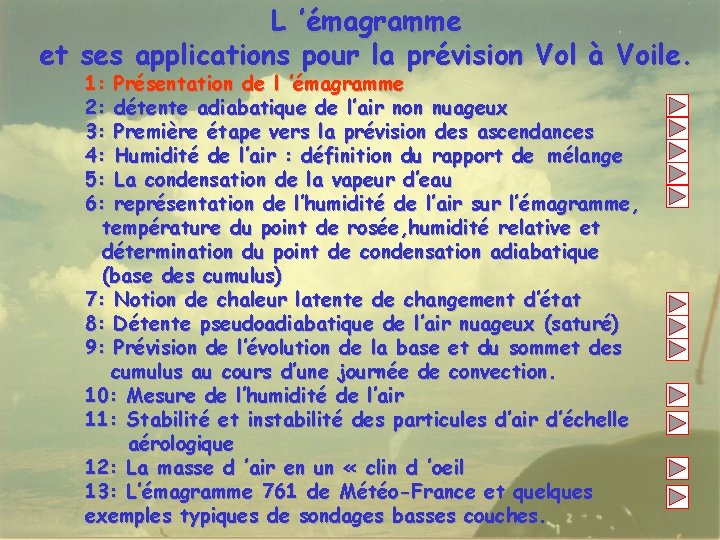 L ’émagramme et ses applications pour la prévision Vol à Voile. 1: Présentation de