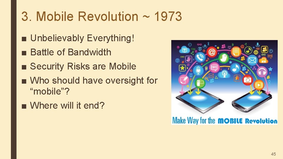 3. Mobile Revolution ~ 1973 ■ ■ Unbelievably Everything! Battle of Bandwidth Security Risks