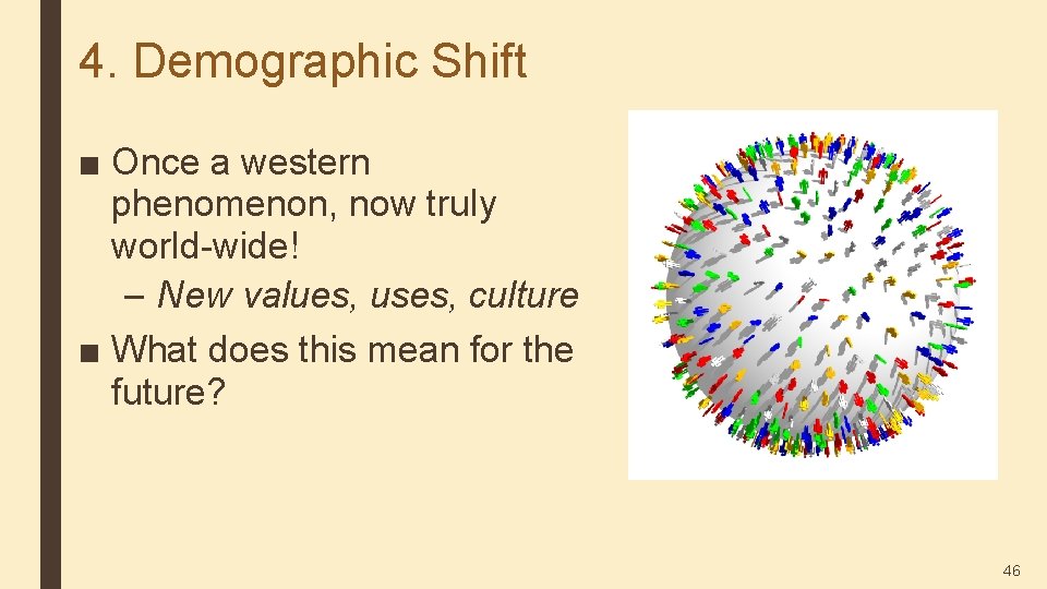 4. Demographic Shift ■ Once a western phenomenon, now truly world-wide! – New values,