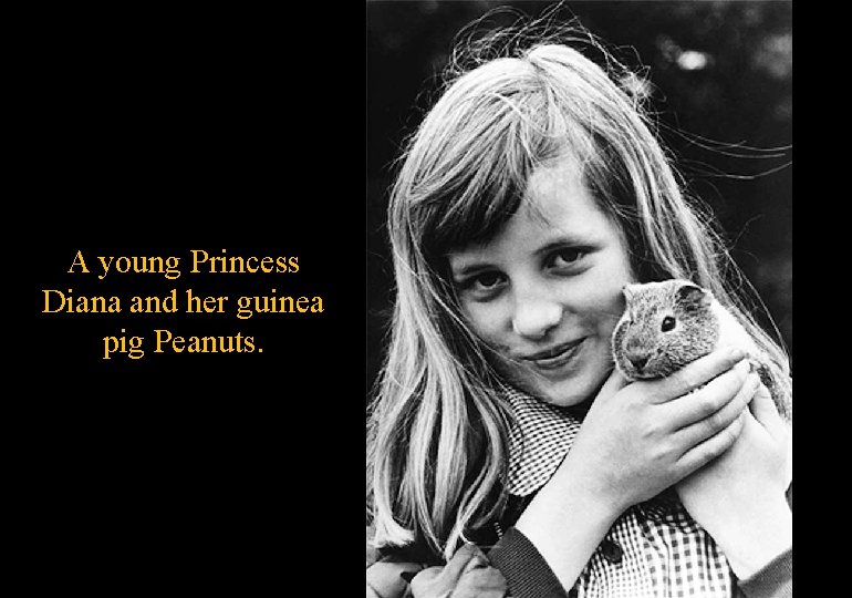 A young Princess Diana and her guinea pig Peanuts. 
