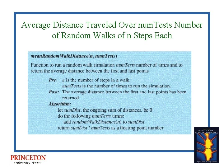 Average Distance Traveled Over num. Tests Number of Random Walks of n Steps Each