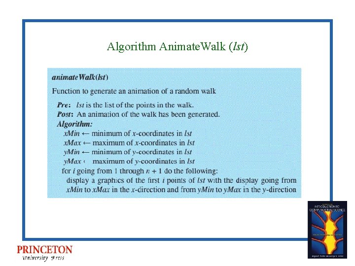 Algorithm Animate. Walk (lst) 