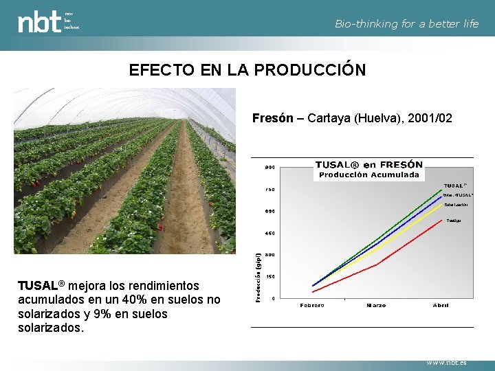 new bio technic Bio-thinking for a better life EFECTO EN LA PRODUCCIÓN Fresón –