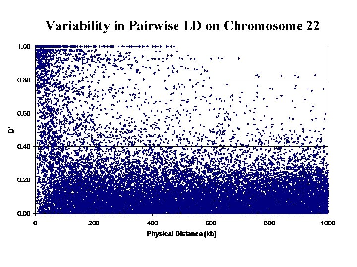 Variability in Pairwise LD on Chromosome 22 