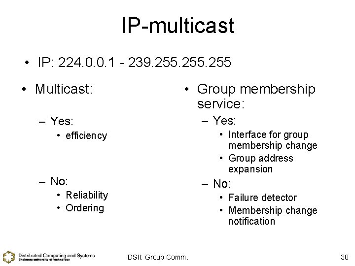 IP-multicast • IP: 224. 0. 0. 1 - 239. 255 • Multicast: • Group