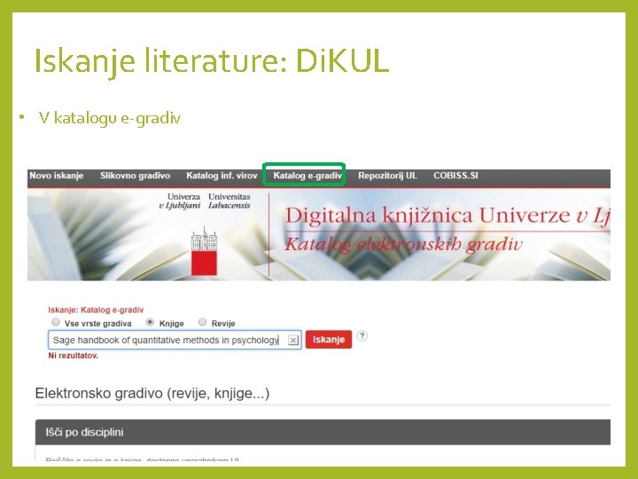 Iskanje literature: Di. KUL • V katalogu e-gradiv 