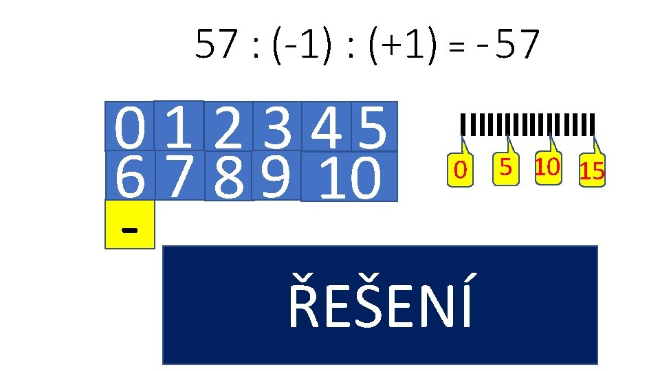 57 : (-1) : (+1) = - 57 01 2345 5 10 15 6