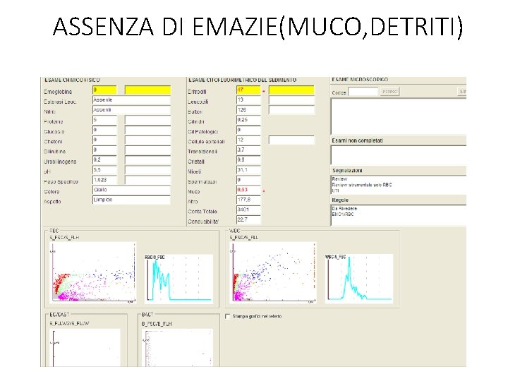 ASSENZA DI EMAZIE(MUCO, DETRITI) 