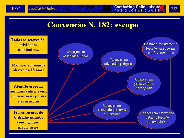 IPEC 7. 13 Convenção N. 182: escopo Todos os setores de atividades econômicas. Meninas