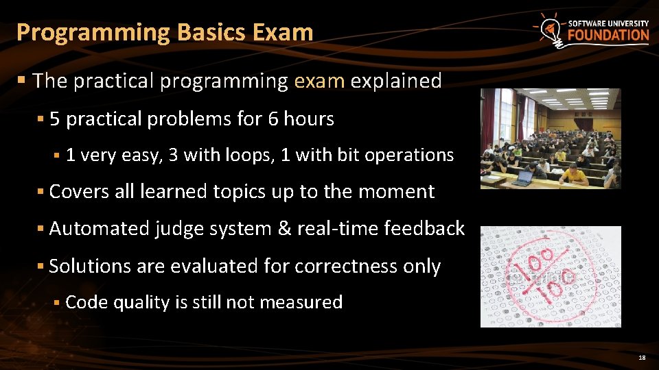 Programming Basics Exam § The practical programming exam explained § 5 practical problems for