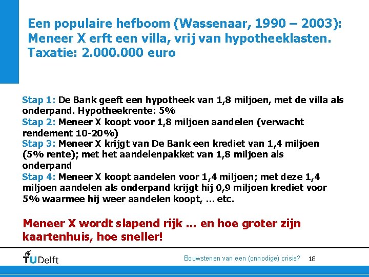 Een populaire hefboom (Wassenaar, 1990 – 2003): Meneer X erft een villa, vrij van