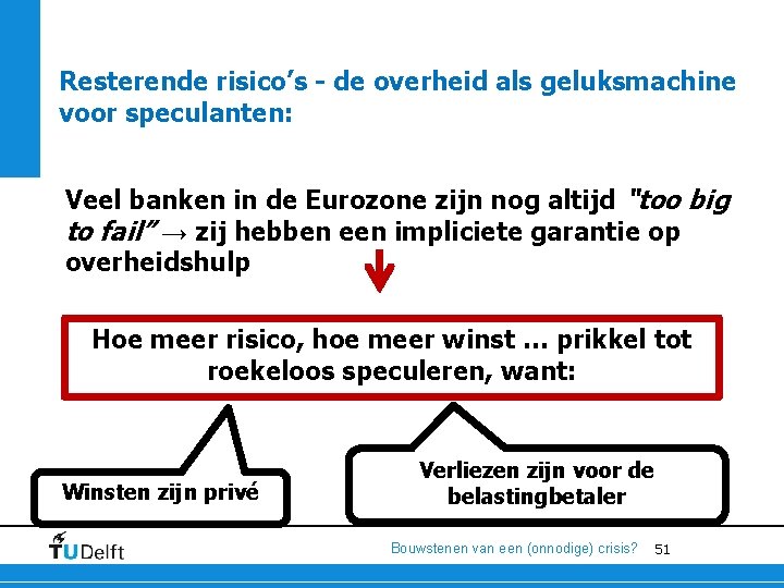 Resterende risico’s - de overheid als geluksmachine voor speculanten: Veel banken in de Eurozone