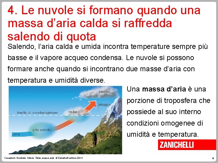 4. Le nuvole si formano quando una massa d’aria calda si raffredda salendo di