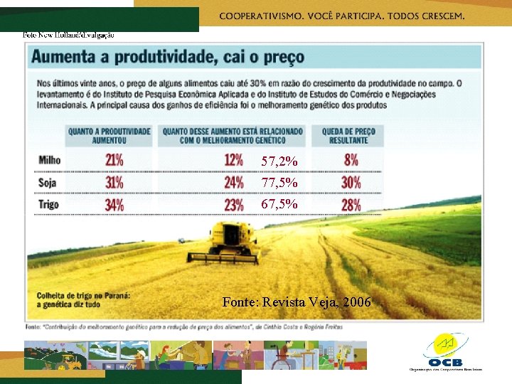 57, 2% 77, 5% 67, 5% Fonte: Revista Veja, 2006 