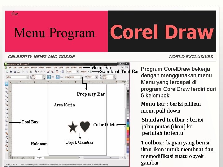 the Menu Program Corel Draw CELEBRITY NEWS AND GOSSIP WORLD EXCLUSIVES Menu Bar Standard