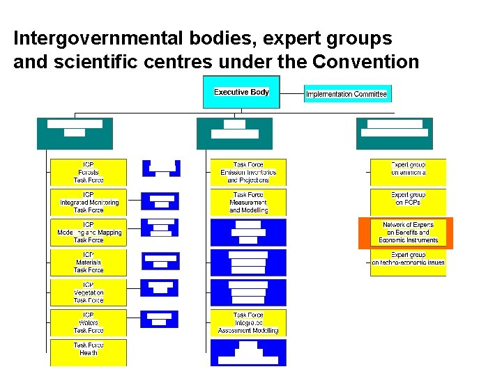 Intergovernmental bodies, expert groups and scientific centres under the Convention 