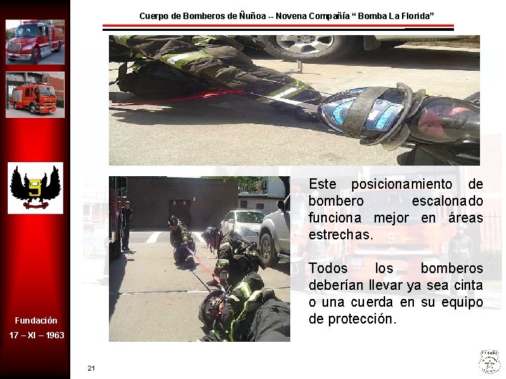 Cuerpo de Bomberos de Ñuñoa -- Novena Compañía “ Bomba La Florida” Este posicionamiento