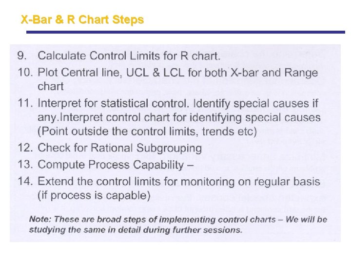 X-Bar & R Chart Steps X-Bar & R Chart Steps
