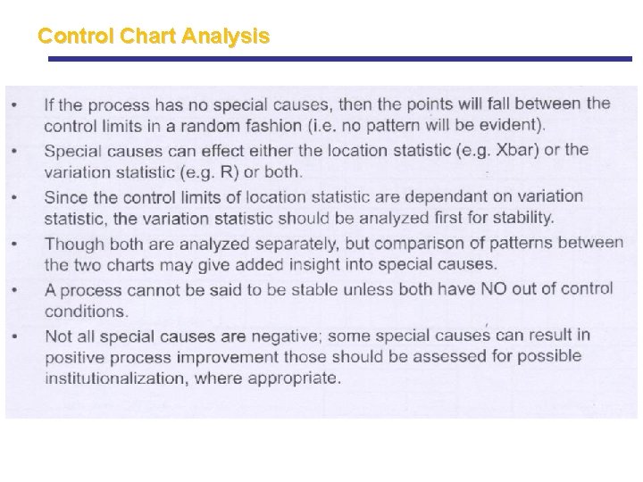 Control Chart Analysis Control Chart Analysis