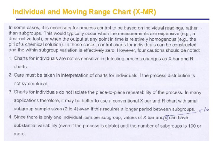Individual and Moving Range Chart (X-MR) Individual and Moving Range Chart (X-MR)