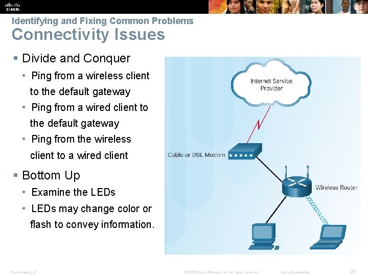 Identifying and Fixing Common Problems Connectivity Issues § Divide and Conquer • Ping from