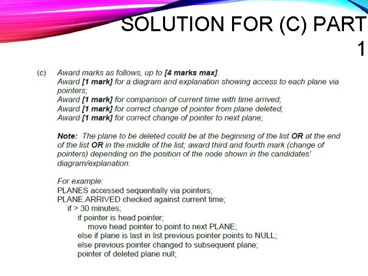 SOLUTION FOR (C) PART 1 SOLUTION FOR (C) PART 1