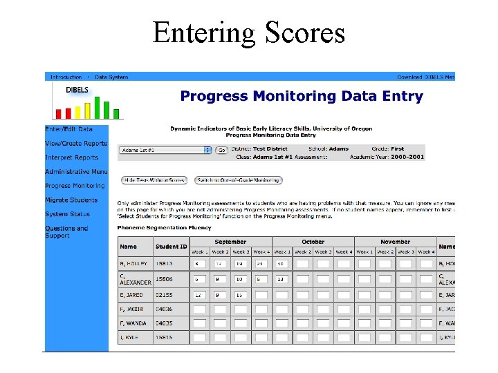 Entering Scores 18 