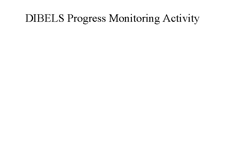 DIBELS Progress Monitoring Activity 35 