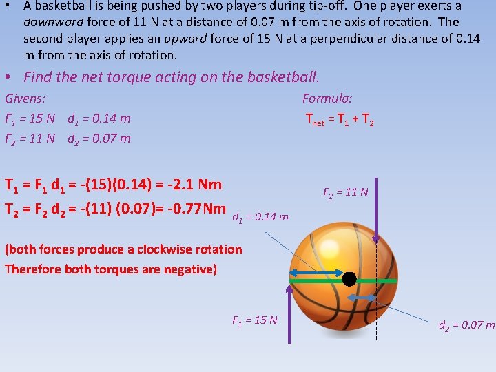  • A basketball is being pushed by two players during tip-off. One player