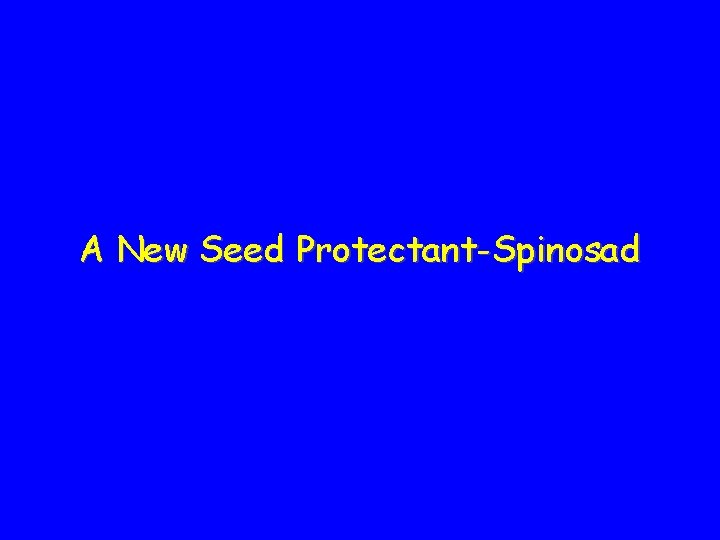 A New Seed Protectant-Spinosad 