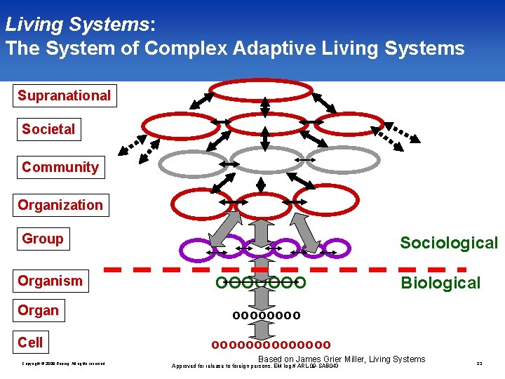 Living Systems: The System of Complex Adaptive Living Systems Supranational Societal Community Organization Group