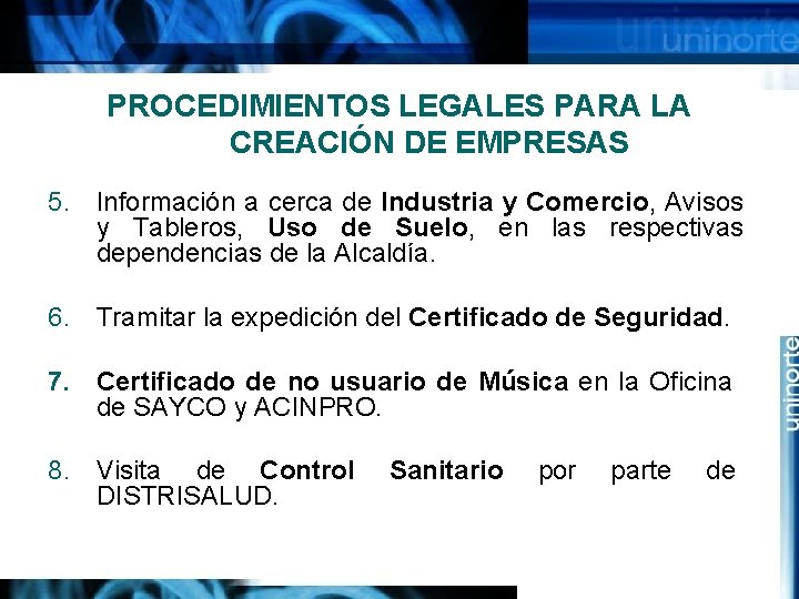 PROCEDIMIENTOS LEGALES PARA LA CREACIÓN DE EMPRESAS 5. Información a cerca de Industria y