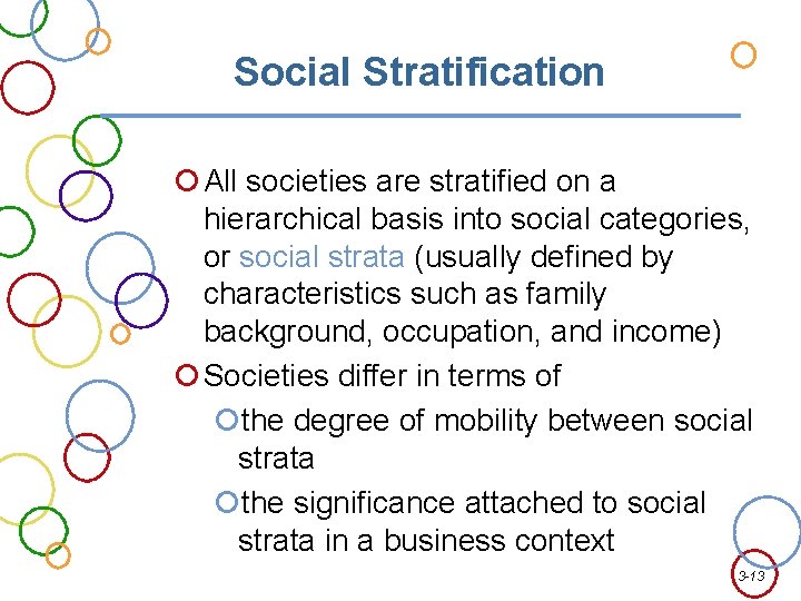 Social Stratification All societies are stratified on a hierarchical basis into social categories, or