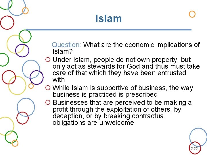 Islam Question: What are the economic implications of Islam? Under Islam, people do not