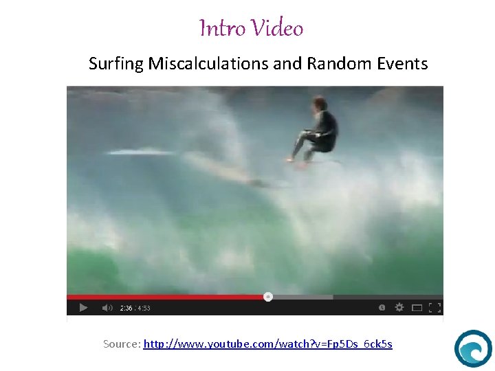 Intro Video Surfing Miscalculations and Random Events Source: http: //www. youtube. com/watch? v=Fp 5
