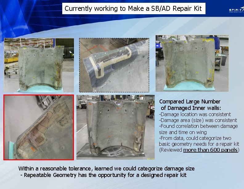 Currently working to Make a SB/AD Repair Kit Compared Large Number of Damaged Inner