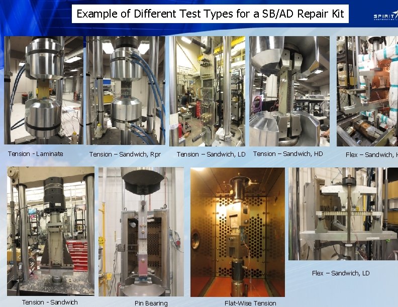 Example of Different Test Types for a SB/AD Repair Kit Tension - Laminate Tension