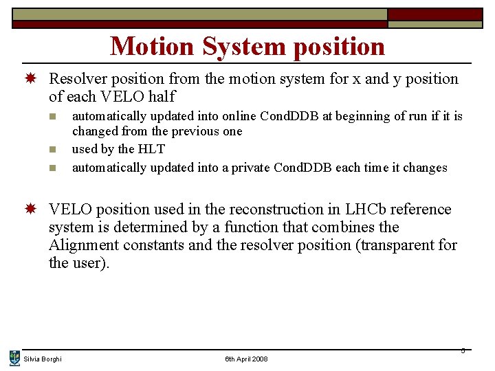 Motion System position Resolver position from the motion system for x and y position