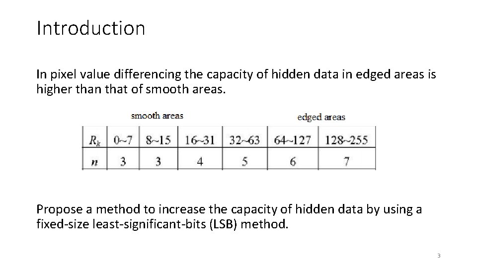 Introduction In pixel value differencing the capacity of hidden data in edged areas is