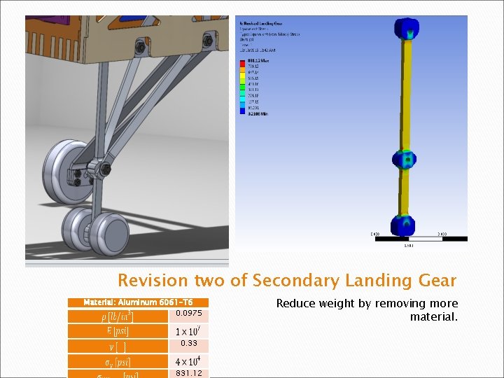 Revision two of Secondary Landing Gear Material: Aluminum 6061 -T 6 0. 0975 0.
