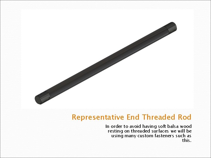 Representative End Threaded Rod In order to avoid having soft balsa wood resting on