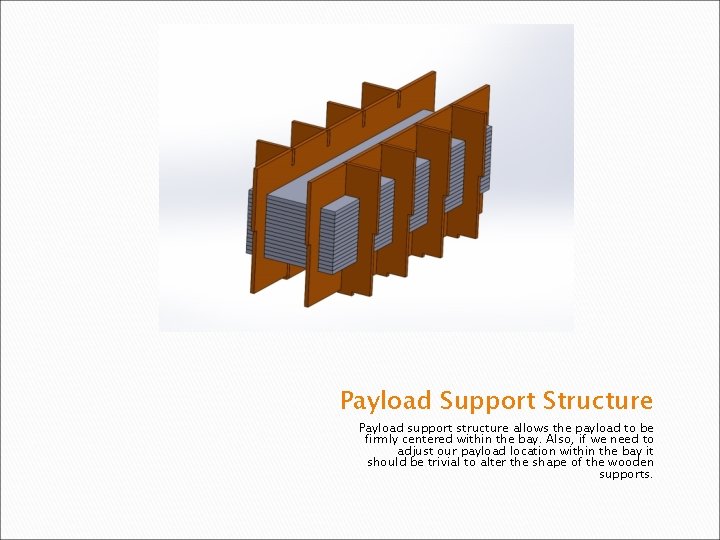 Payload Support Structure Payload support structure allows the payload to be firmly centered within