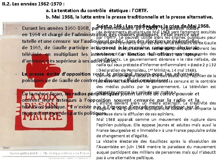 II. 2. Les années 1962 -1970 : a. La tentation du contrôle étatique :